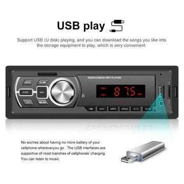 Single 1DIN In-Dash Car Radio Stereo Remote Control Digital BT Audio Music Stereo For 12V Car Radio Mp3 Player USB/SD/AUX-IN/FM