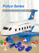 Toy Airplane For Children, Boys, With Puzzle And Durable Large Alloy Car,With Track And Transformable Model, Perfect For Birthday Gifts