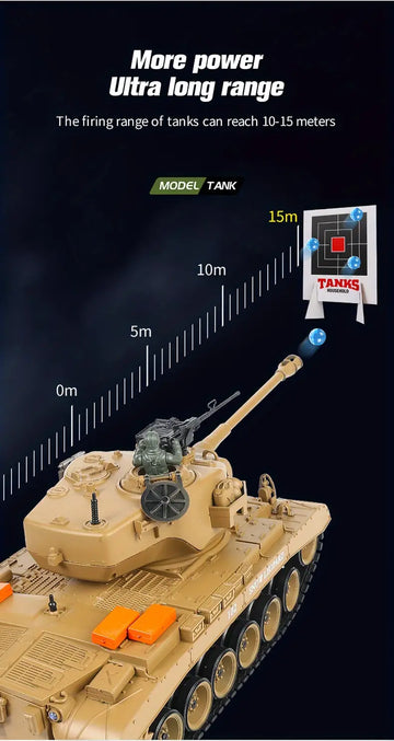 Remote Control 1/18 2.4G American M26 Pan Xing Remote Control Military Simulation Model Boy Toy Tracked Combat Vehicle With Double Bullets For Heavy Tank Multifunctional Collection Gift