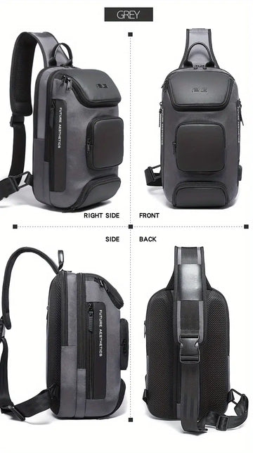 Upgrade Your Outfit & Travel with this Stylish & Functional USB Charging Shoulder Bag!