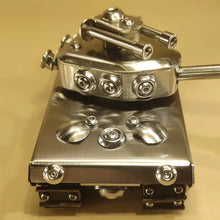 Original Handmade Tank Model Toy, Stainless Steel Military Model Craft Decoration, Creative Gift, Tower Rotating Crawler Tank Toy