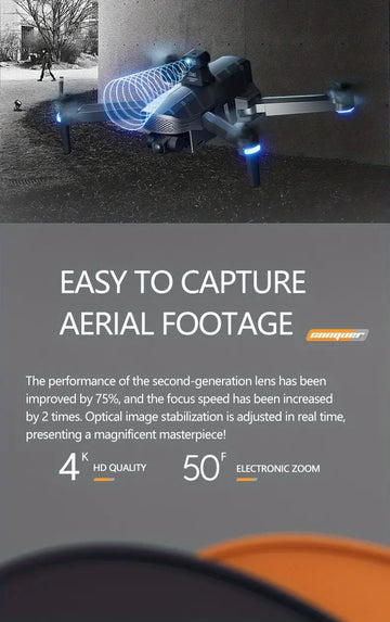 GPS Return Drone With 360°Obstacle Avoidance, Real-time High Speed Transmission, Large Capacity Battery, Altitude Hold, Stable Hover, Wind-resistant, One Key Return, Intelligent Follow