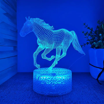 1pc Creative 3D Night Light, Galloping Horse Shape USB Atmosphere Desk Lamp With Touch Button, 6.22"x5.78"