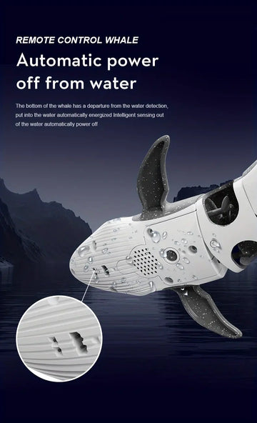 2.4G Remote Controlled Diving Whale, Rechargeable Simulation Fish, Off Water Power Protection Function, Toy For Boys Christmas Birthday Gift