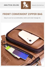 Men's Leather Chest Bag - Fashionable, Wear-Resistant & Large Capacity for Sports & Messaging
