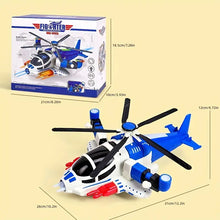 Electric Deformation Airplane Children's Toy Luminous Music Universal Fighter Rotating Helicopter