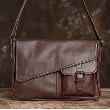 Men's Genuine Leather Crossbody Bag Top Layer Cowhide Chest Bag Large Capacity Satchel Multifunction Diagonal Shoulder Bag For Outdoor Sports Travel Work Flip Messenger Bag