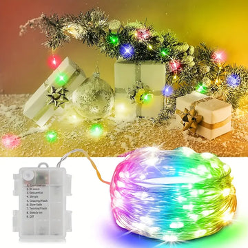 1pc LED Fairy String Lights With Remote Control, Battery Operated LED String Lights For Garden Home Party Wedding Festival Decorations 393.7inch/33ft (Not Included Batteries)