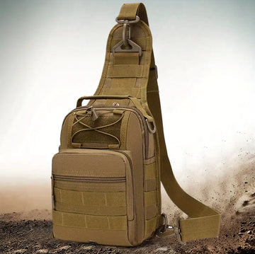Men's Outdoor Tactical Crossbody Bag, Multi-functional Camouflage Chest Bag With Detachable Shoulder Strap For Outdoor Camping Hiking Travel