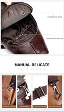 Men's Leather Chest Bag - Fashionable, Wear-Resistant & Large Capacity for Sports & Messaging