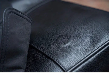 Men's Genuine Leather Crossbody Bag Top Layer Cowhide Chest Bag Large Capacity Satchel Multifunction Diagonal Shoulder Bag For Outdoor Sports Travel Work Flip Messenger Bag