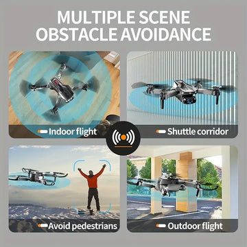 Dual Camera Foldable Drone With Obstacle Avoidance, Remote Control Quadcopter For Beginners Wifi FPV, Air Roll, Height Holding, Flying Toy Gift For Adults And Children