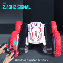 ABTOYS LED Remote Control Car For Kids, Double-sided Fast RC Car, Off-road Stunt Car With 360 Turns, All Terrain Tires, LED Rechargeable Toy Car Batteries And Easy Remote Control