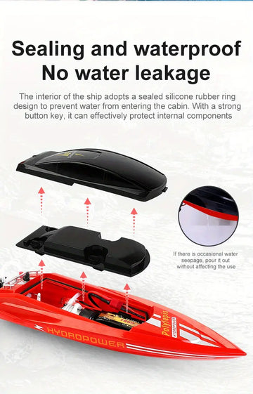 Remote Control Boat High Speed Boat New Charging Model Water Boat Toy, Automatic Long Distance Wireless Large Capacity For Big Child