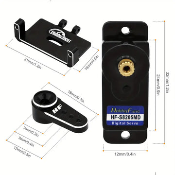 RC Servo Steering Servo, 12g Digital Servo With Metal Servo Mount Bracket And 15T Arm For RC Axial SCX24 Car Boat Model Upgrade Parts