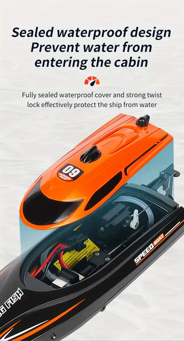 High-speed Speedboat Remote Control Boat 2.4G Anti-interference Race Boat Competition Special Model Rechargeable Children's Water Toy Gift