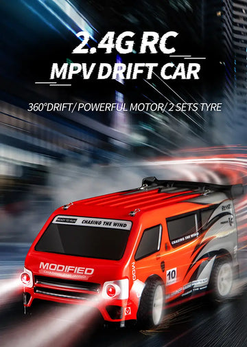 MPV Drift RC Car With 360°High Speed Rotation , Powerful Energy-saving Motor, Bright LED Lights, Easy Operation, Removable Shell, 3 Batteries, Gifts For Kids