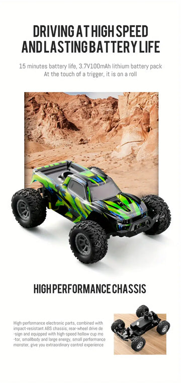 RC Car Toy High Speed Car, Built-in Double LED Light, Car Shell Luminescence, Battery Replaceable Boy Gift