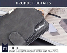 Men's Casual Frosted PU Leather Long Wallet With Card Slots, Zipper Buckle Clutch Wallet