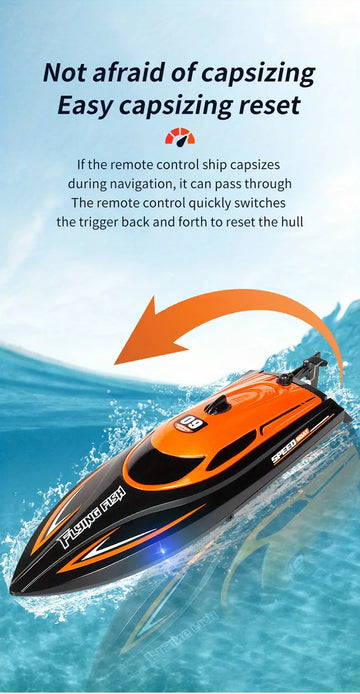 High-speed Speedboat Remote Control Boat 2.4G Anti-interference Race Boat Competition Special Model Rechargeable Children's Water Toy Gift