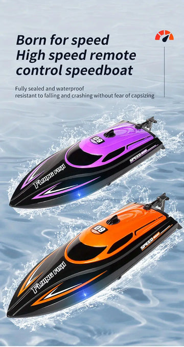 High-speed Speedboat Remote Control Boat 2.4G Anti-interference Race Boat Competition Special Model Rechargeable Children's Water Toy Gift