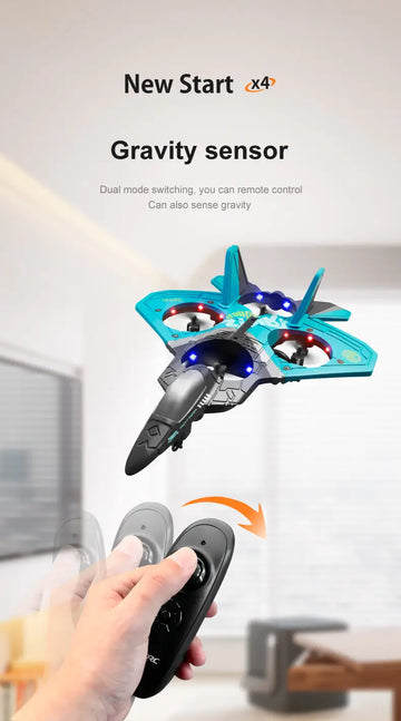 4DRC V17 Remote Control Airplane, EPP Foam Fuselage Fall And Crash Resistance, 2.4G RC 4-rotor Drone With 2 Batteries, Tumbling And Hovering, Gravity Sensing, Model Air Toys For Children Gifts