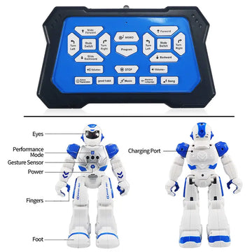 Robot Toys, Rechargeable RC Robots, Remote Control Toy With Music And LED Eyes, Dancing, Singing, Talking, Gesture Sensing Robotic For Kids Boys Girls Age 6, 7, 8, 9, 10 And Up Years Old