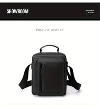 Men's Casual Vertical Small Square Shoulder Bag, Waterproof Nylon Multi-layer Zipper Handbag Crossbody Bag