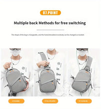 Men's Nylon Crossbody Chest Bag With Cushion Strap, Multifunctional Sling Bag For Outdoor Sports Travel