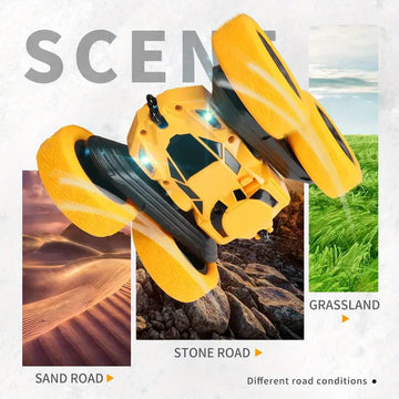 Remote Control Toy Car Double-sided Stunt Car RC Dump Truck Children's Remote Control Drift Off-road Vehicle 2.4G Rechargeable Usb