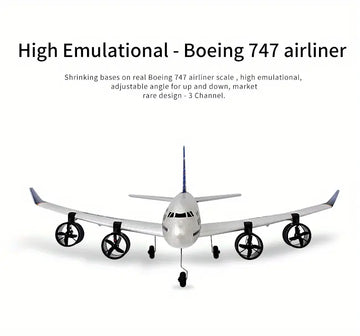 Remote-Controlled Aircraft Three-Channel Boeing 747 Model Glider Airbus A380 Fixed-Wing Model Toy UAV Model Child-Operated Novice Training Aircraft