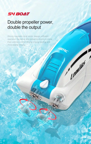 4D-S4 Remote Control Boat, 2.4G Wireless Dual Motor, High Speed RC Speedboat With Two Batteries, Water Boat Model, Children's Toy, Gift