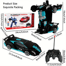 Remote Control Car Transform Car Robot, One Button Deformation To Robot With Flashing Light, 1:18 Scale Transforming Car Kids Toys 360 Degree Rotating Drifting, Toys Gift For Boys Age 4-7 8-12