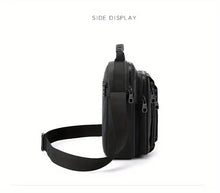 Men's Casual Vertical Small Square Shoulder Bag, Waterproof Nylon Multi-layer Zipper Handbag Crossbody Bag