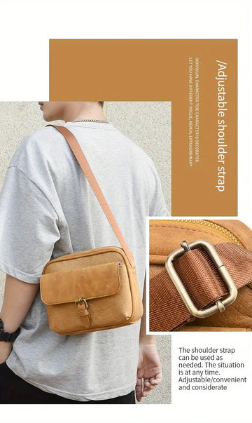 [WEIXIER] Men's Casual Simple Crossbody Bag, Trendy Shoulder Bag