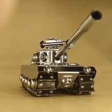 Original Handmade Tank Model Toy, Stainless Steel Military Model Craft Decoration, Creative Gift, Tower Rotating Crawler Tank Toy