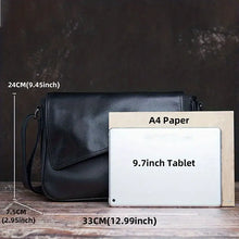 Men's Genuine Leather Crossbody Bag Top Layer Cowhide Chest Bag Large Capacity Satchel Multifunction Diagonal Shoulder Bag For Outdoor Sports Travel Work Flip Messenger Bag