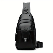 Men's Fashion Simple PU Leather Crossbody Bag, Multifunctional Travel Chest Bag