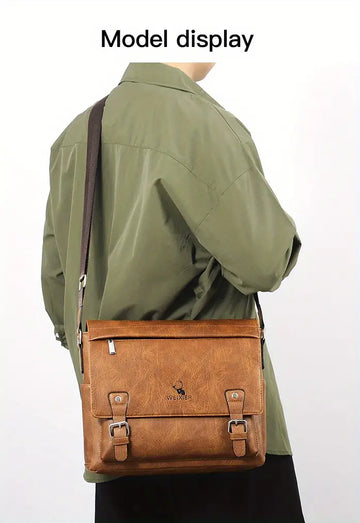 1pc Men's Messenger Bag Computer Satchel Bag One Shoulder Messenger Bag Retro Casual Shoulder Bag