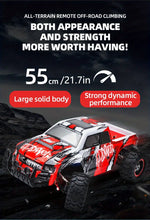 Super Large 1:8 Remote Control High-speed Car, Large Tire 30Km/h 380 High-speed Motor, 30 Minutes Driving Time, 1968.5 Inch/50 Meters Remote Control Distance, 7.4V1500mAh Rechargeable Lithium Battery
