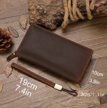 Retro Genuine Leather Handbag: Large Capacity, Multifunctional, and Top Layer Cowhide Wallet for Men!