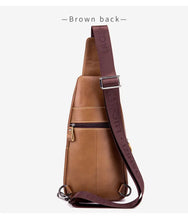 Men's Leather Chest Bag - Fashionable, Wear-Resistant & Large Capacity for Sports & Messaging