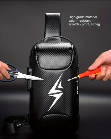 Secure & Stylish Men's Waterproof Chest Bag - Perfect for Travel & Motorcycle Rides!
