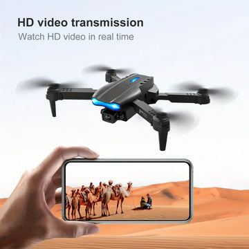 Three-sided Obstacle Avoidance Drone E99 K3 PRO 18 Minutes Battery Life 3.7V1800mAH Rechargeable Battery 5905.51 Inch Remote Control Distance Dual HD Camera Remote Control Quadcopter Children's Toys