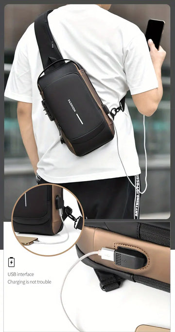 Secure Your Belongings with this Stylish Men's Multisport Anti-Theft Shoulder Messenger Bag