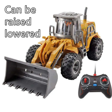 Electric Remote Control Engineering Car With Lights, USB Charging Version, Remote Control Bulldozer Digging, Children's Toy Model Car