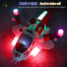 Electric Deformation Airplane Children's Toy Luminous Music Universal Fighter Rotating Helicopter