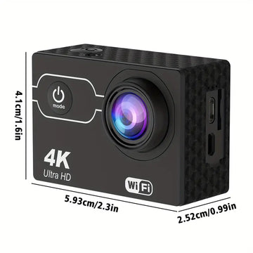 Capture Your Adventures With The 4K 30FPS 16MP Waterproof  WiFi Remote Control Action Camera - Includes 32GB Memory Card!