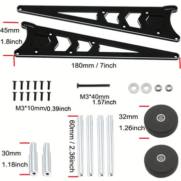 Adjustable Wheelie Bar Kit Aluminum Tail Wheel Head Up Wheel RC Wheelie Bar Kit Assembly Upgrade Parts For 1/10 Traxxas Slash 2WD Rustler Bandit