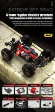 RC Cars, 38KM/H Full Scale Fast High Speed Remote Control Car For Adult Boy, 4WD 2.4GHz Carbon Brush Off Road Monster RC Truck All Terrain Racing Vehicle Toys Gift